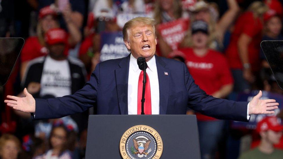 President Donald Trump at campaign rally