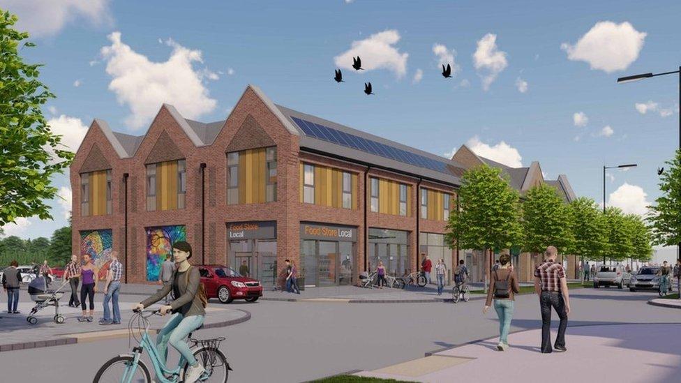 Artists' impression of the new Lubbesthorpe Development