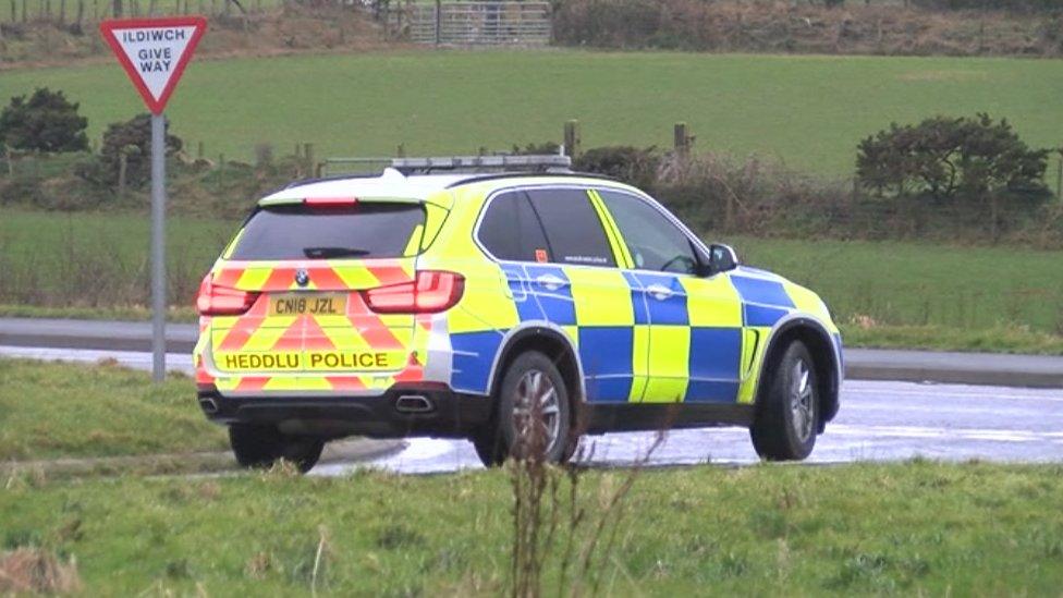 A police car at the Synod Inn incident