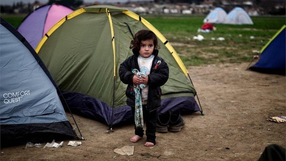 Child refugee in Greece