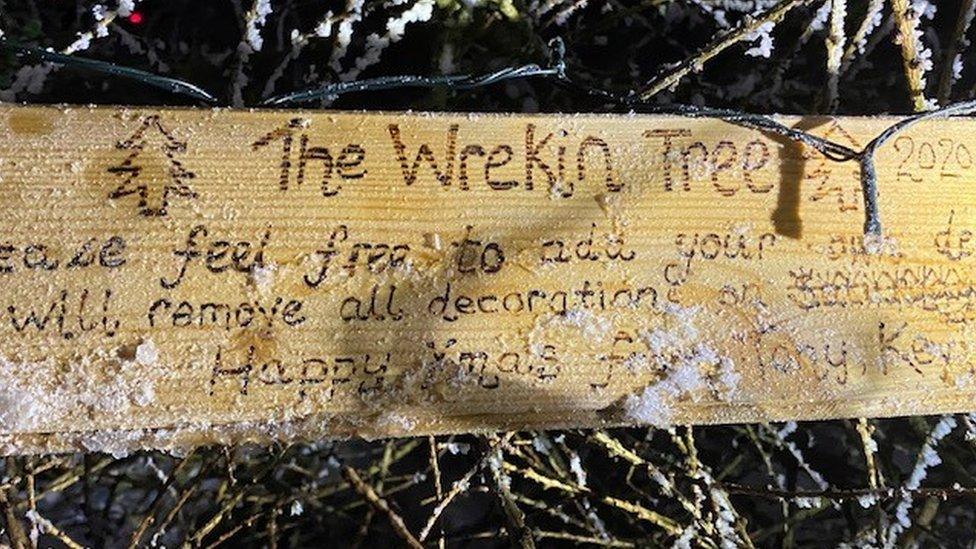 The Wrekin Tree plaque