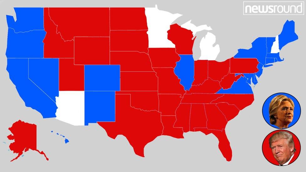 Map showing who voted for who