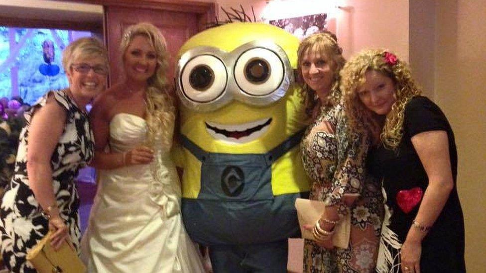 Bridal party with a Minion