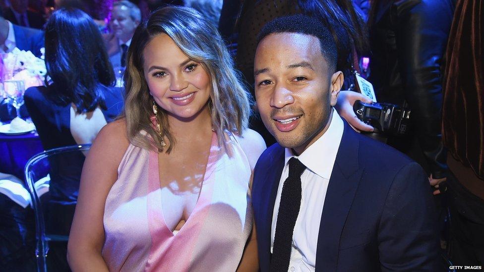 Chrissy Teigen and John Legend attending City Harvest's 35th Anniversary Gala