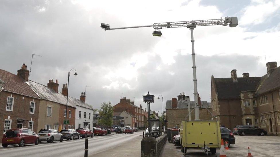 Roadside safety cameras on a trailer