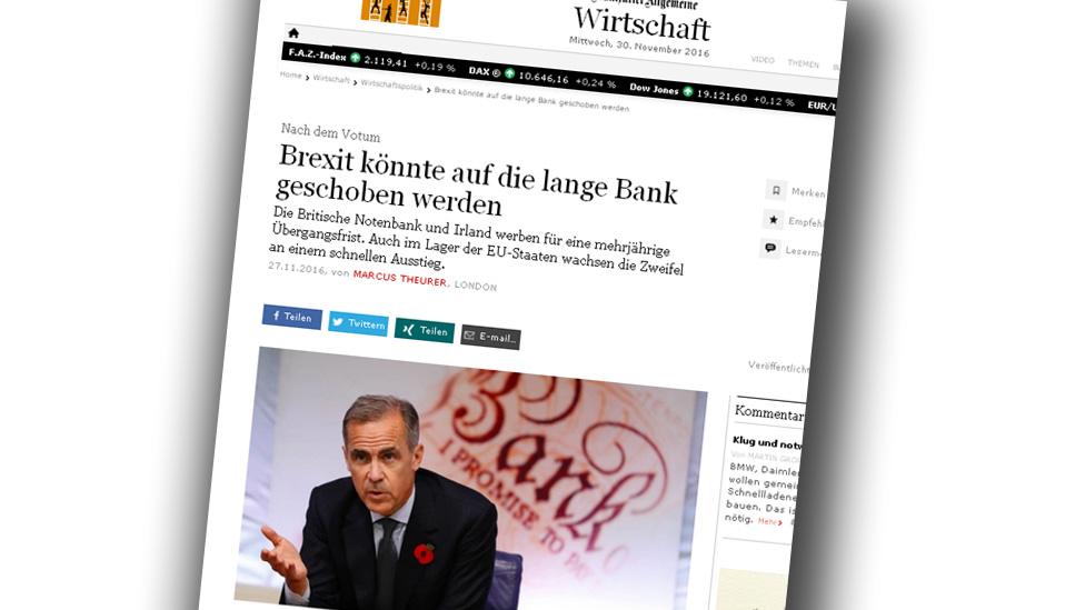 Screen grab from the online edition of German newspaper Frankfurter Allgemeine Zeitung