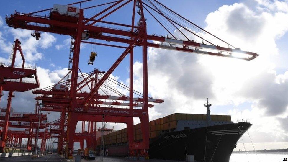 Container port in Liverpool