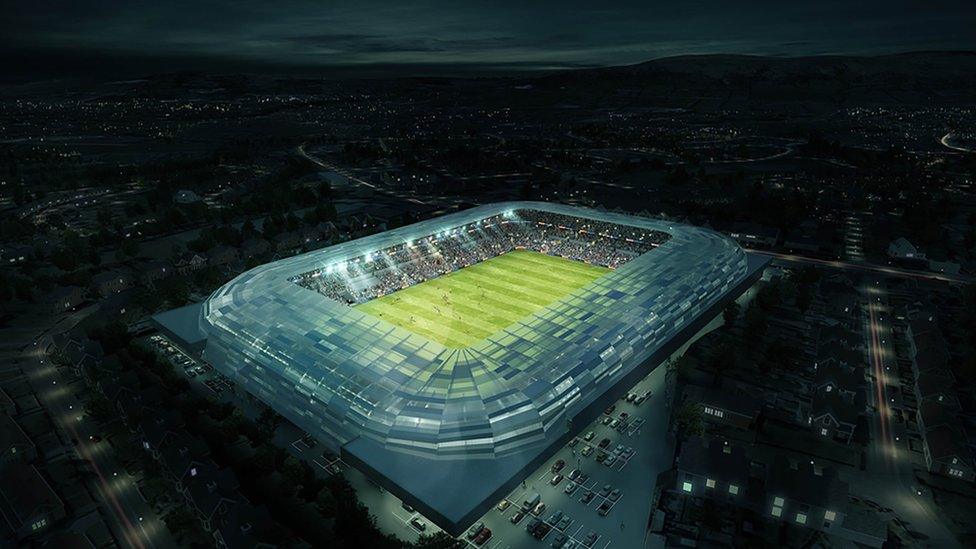 An artist's impression of the redeveloped Casement Park