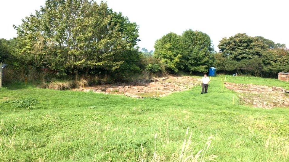 The dig site at Trellech