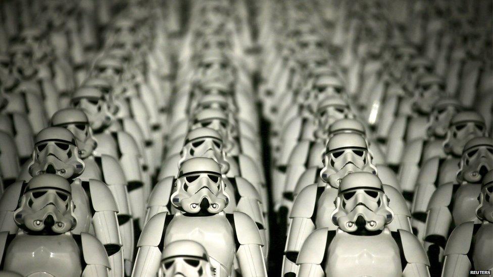 Stormtroopers line the Great Wall of China