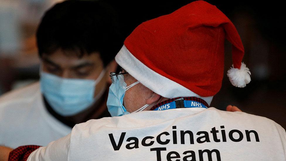 Members of vaccination team at a walk-in centre