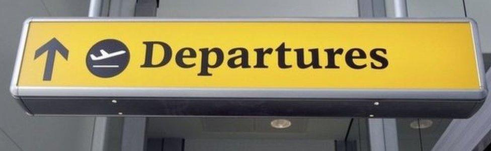 Departures sign