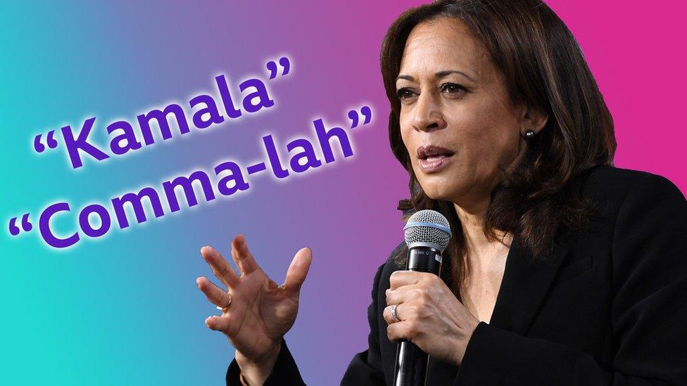 Kamala-Harris-with-the words-Kamala-and-Commalah-in-text-next-to-her