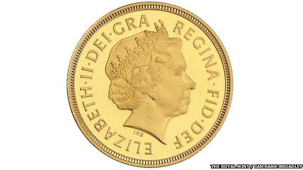 The 1998 design of the Queen on the pound coiun