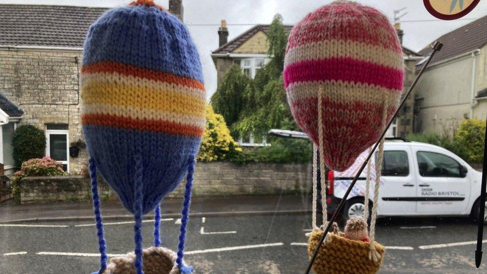 Knitted hot air balloons