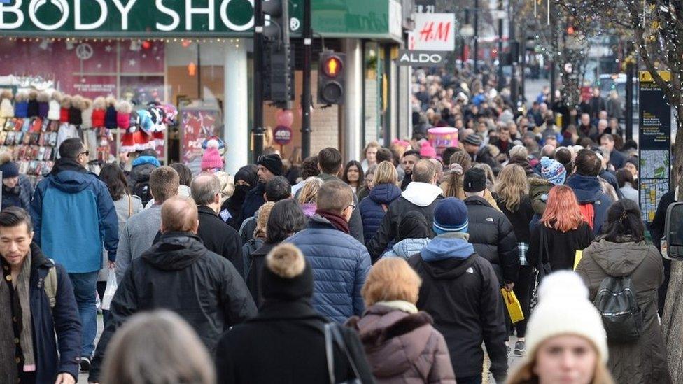 Shoppers on Oxford Street