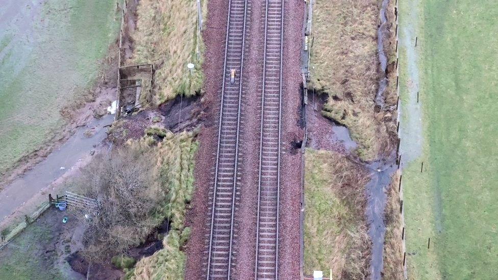 Landslip on West Coast Mainline