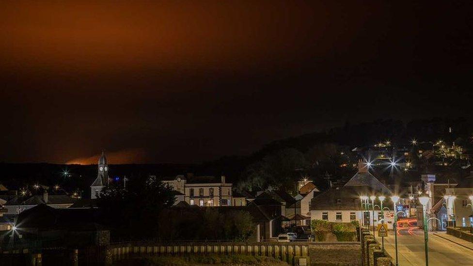 Fire seen from Wadebridge