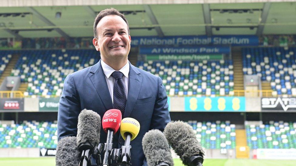 Leo Varadkar addresses the Linfield board