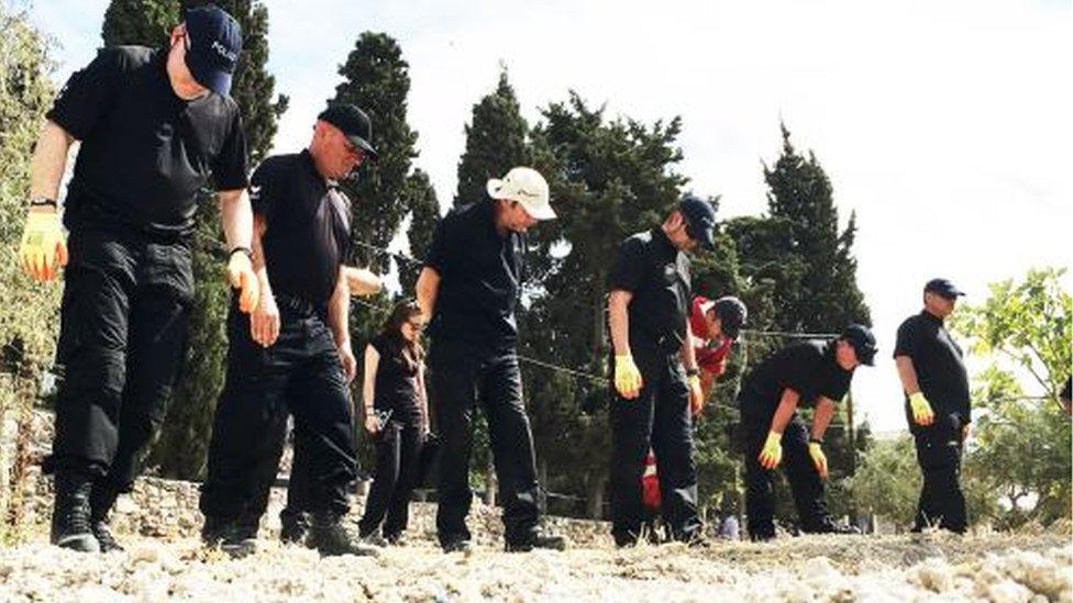 Officers spent 21 days searching land behind the farmhouse in Iraklis, Kos