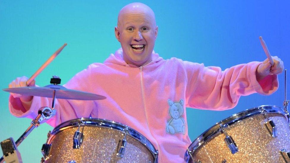 Matt Lucas as his onesie-wearing baby character George Dawes from Shooting Stars in 2009