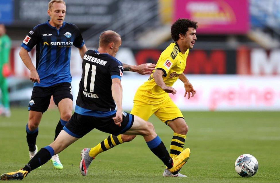 Borussia Dortmund (yellow) v Paderborn, 31 May 20