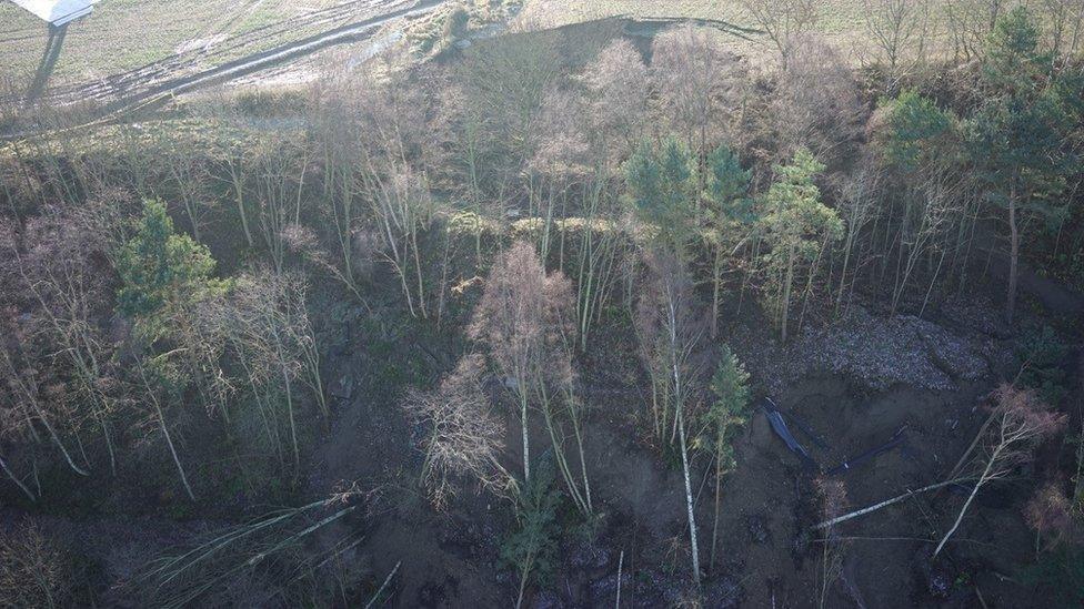 Landslide damage to Newcastle to Carlisle rail line