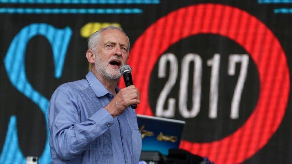 Jeremy Corbyn at Glastonbury