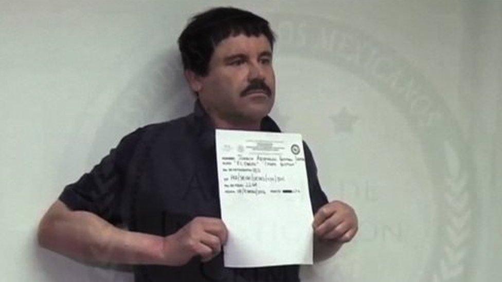 Video grab released on January 27, 2016 by Mexican General Attorney office, showing Mexican drug kingpin Joaquin "El Chapo" Guzman in Altiplano maximum security federal prison in Almoloya de Juarez,