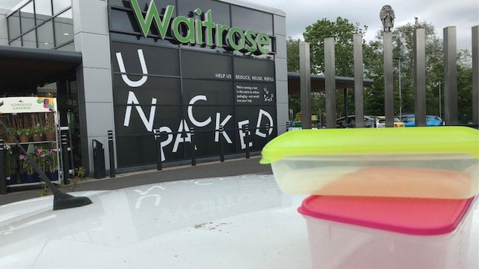 Containers outside Waitrose