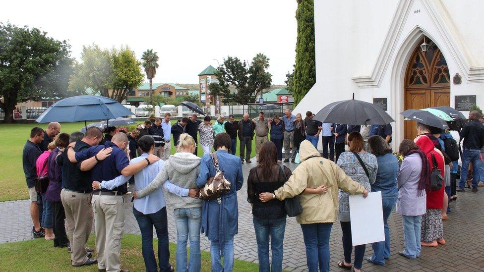 People gathered for memorial