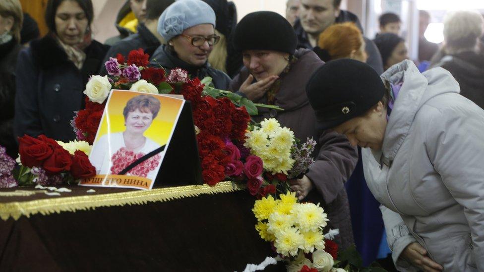 Funeral for plane crash victim in Veliky Novgorod, Russia. 5 Nov 2015