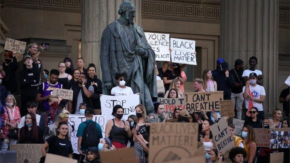 Black Lives Matter protesters in Liverpool