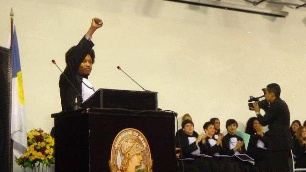 Alabe Nujara at his graduation in 2013