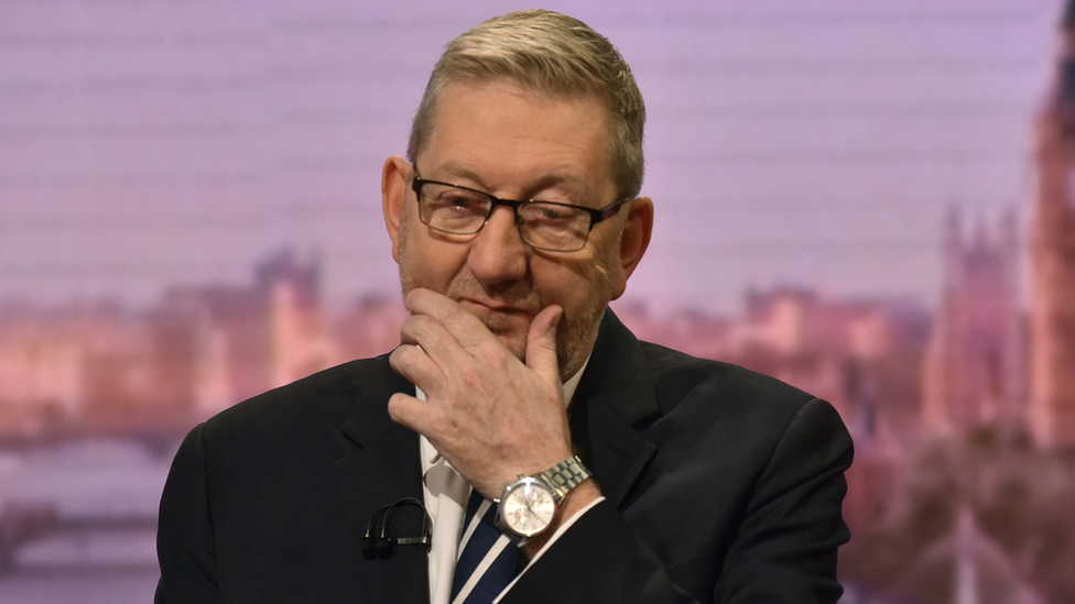 Unite general secretary Len McCluskey in a BBC studio