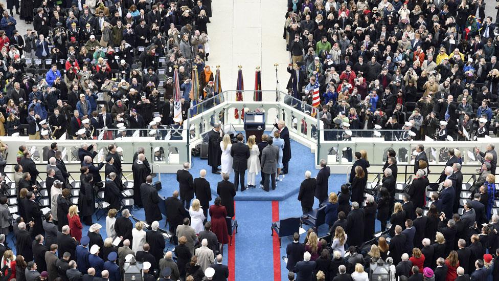 The new president is sworn into office