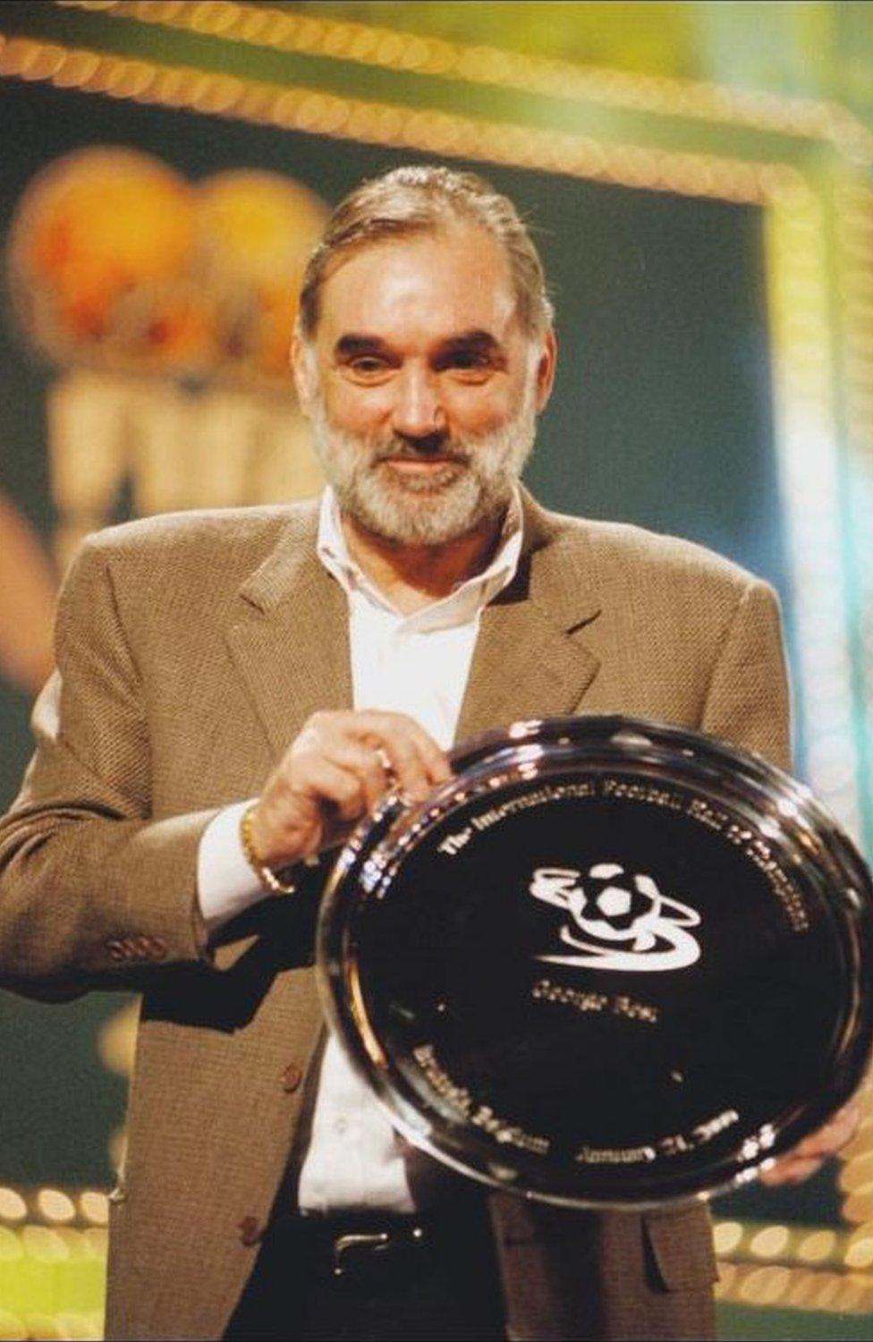 Former Manchester United star George Best Monday January 24th, 2000 after being inducted into the International Football Hall of Champions at the FIFA World Player of the Year 1999 official ceremony in Brussels, Belgium. PA Photo: Toby Melville*EDI*