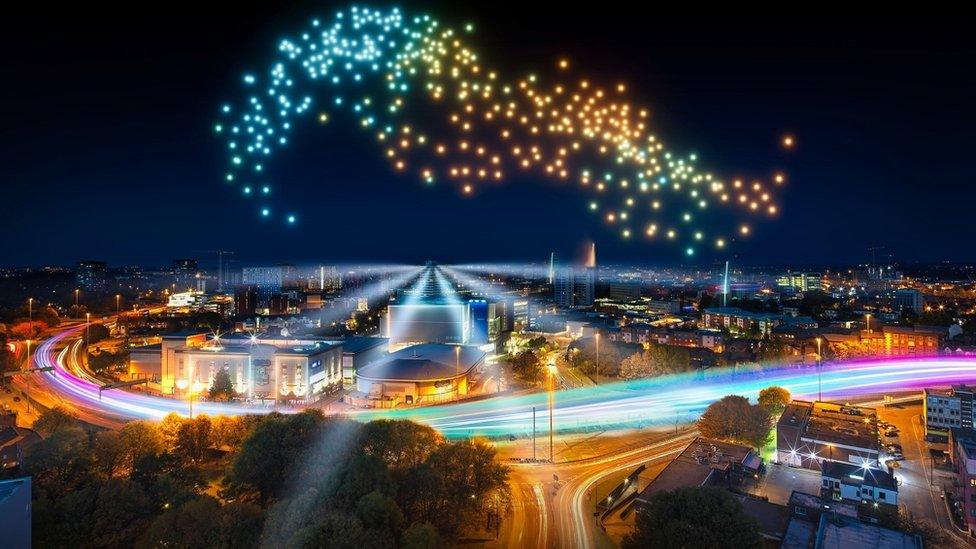 Artist impression of drone show