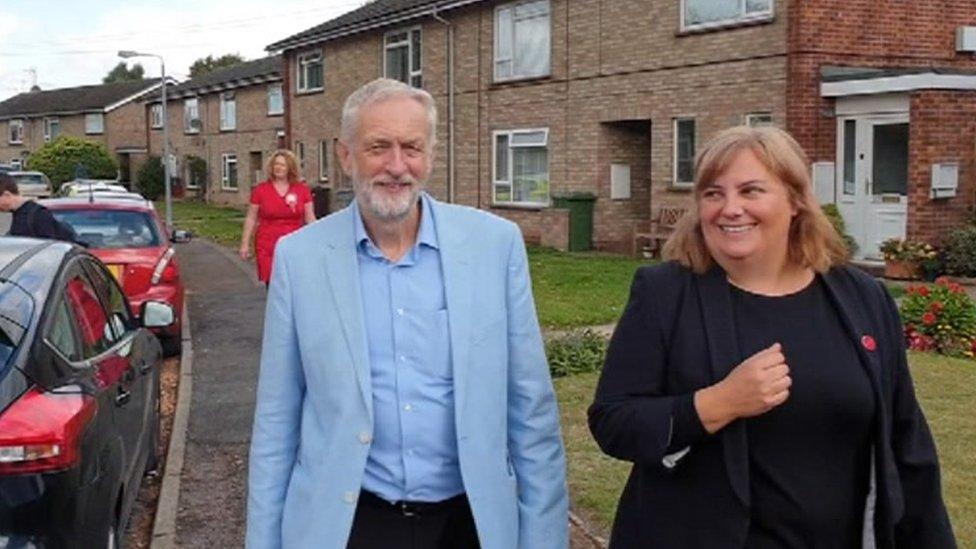 Jeremy Corbyn with Karen Davis