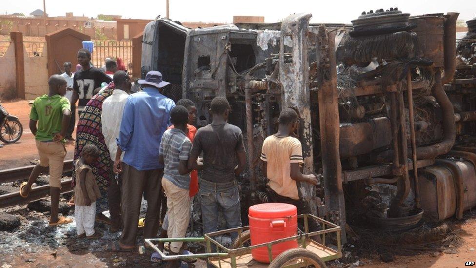 Site of tanker blast in Niamey, Niger