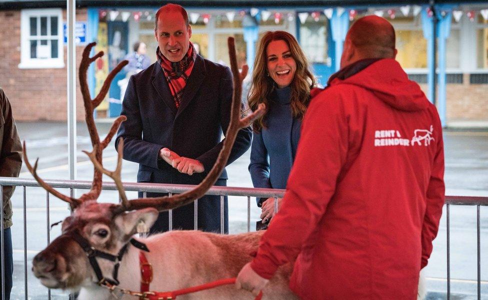 Kate and William meet a reindeer