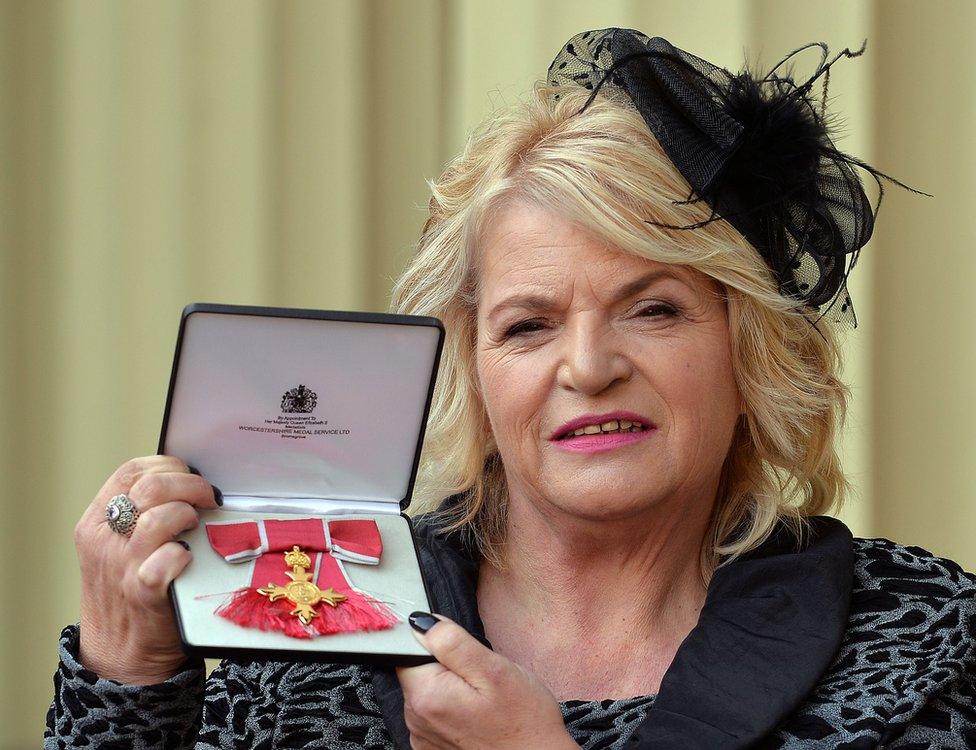 Sylvia Lancaster with her OBE