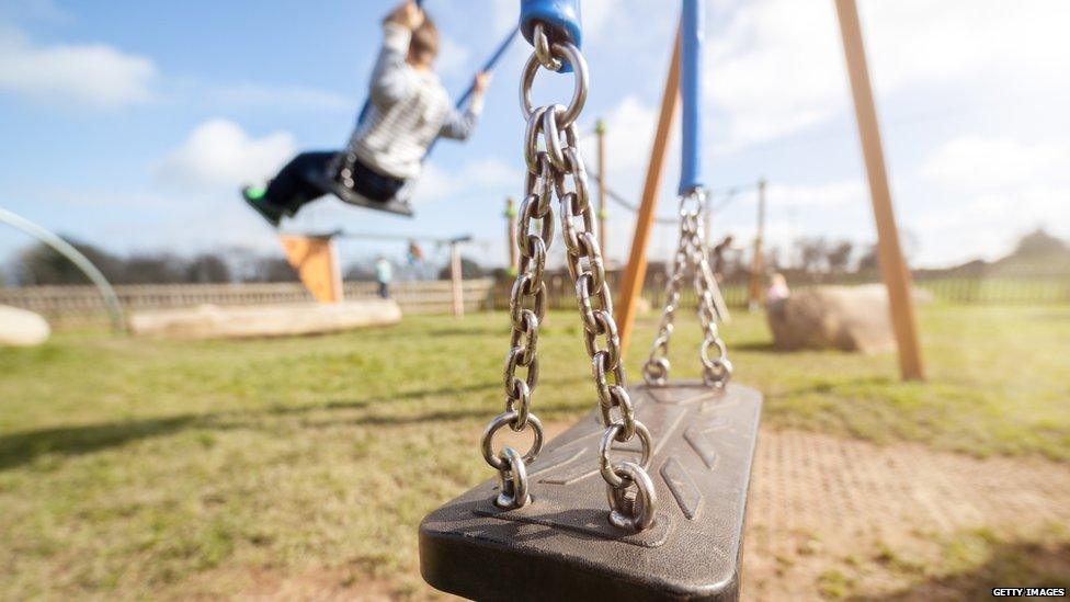 Child on swing