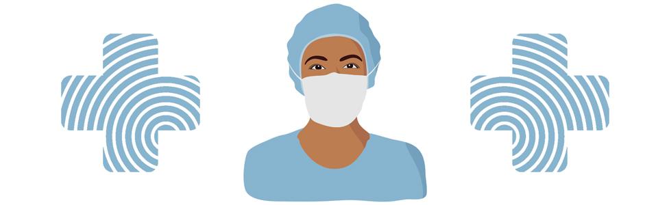 Illustration of an NHS worker