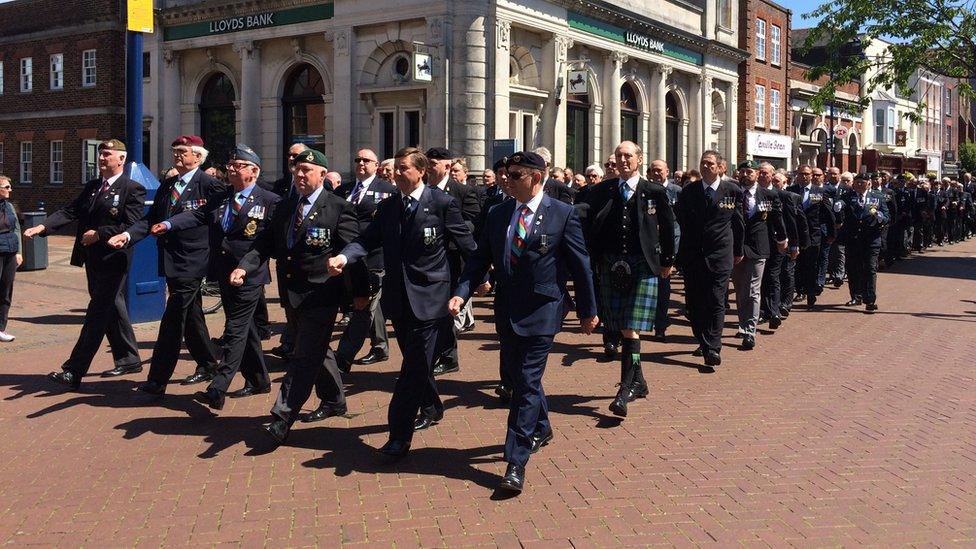 Veterans marching through Gosport