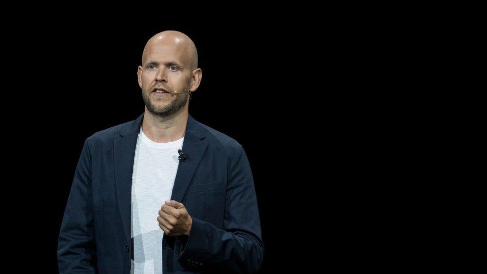 Spotify CEO Daniel Ek speaking at a conference