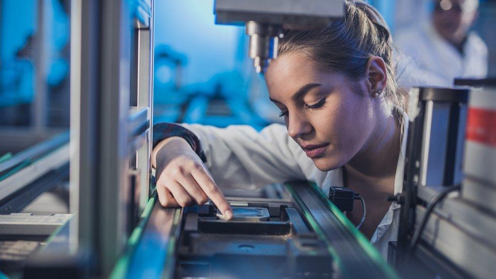 Woman in high tech employment