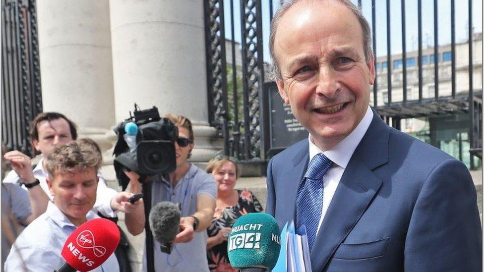 Micheál Martin entering the talks on Monday morning