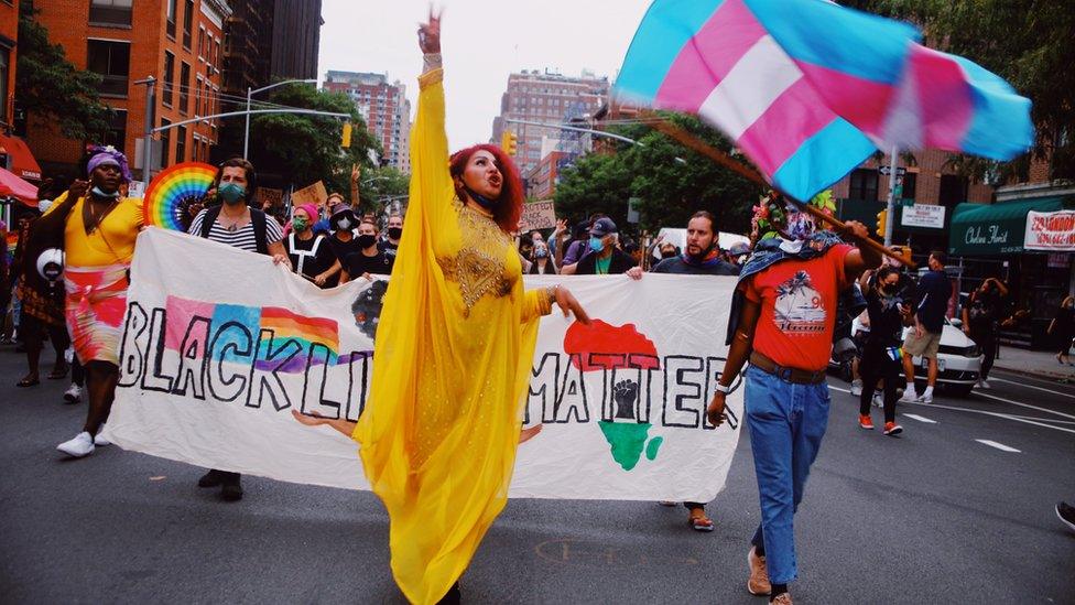 Iman at a Black Lives Matter march