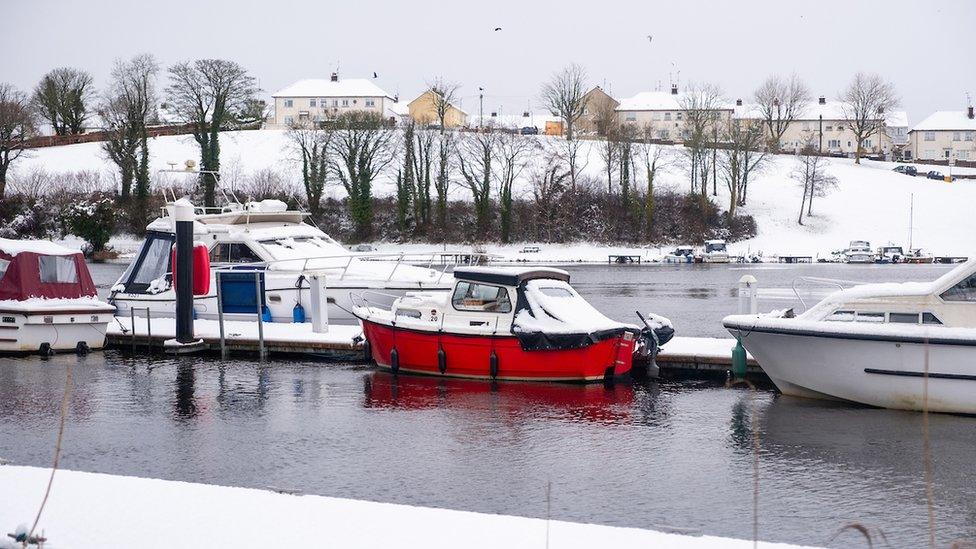 Enniskillen snowfall at jetty